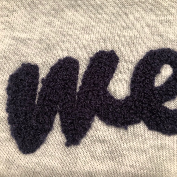 Gray sweatshirt w navy blue letters - Picture 3 of 4